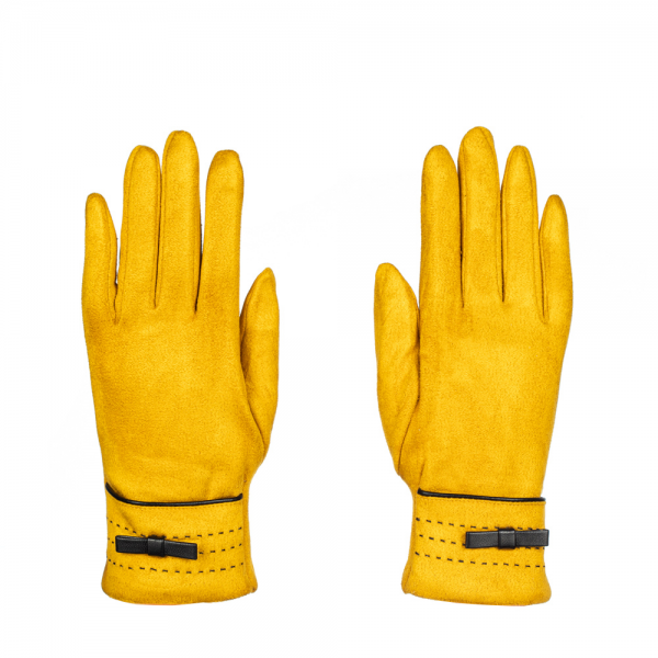 Дамски ръкавици Picty жълт цвят, 3 - Kalapod.bg